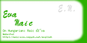 eva maic business card